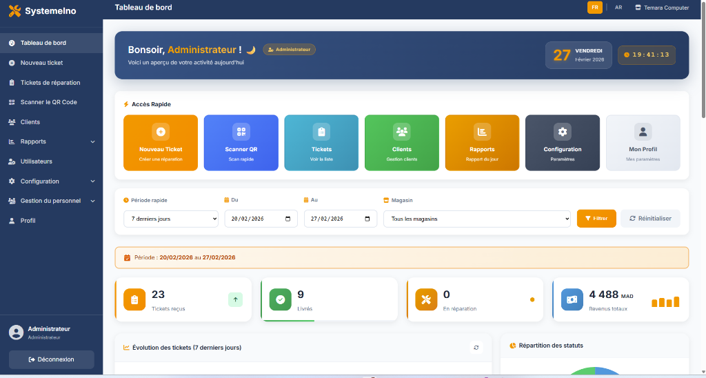 Tableau de bord ReparSmart